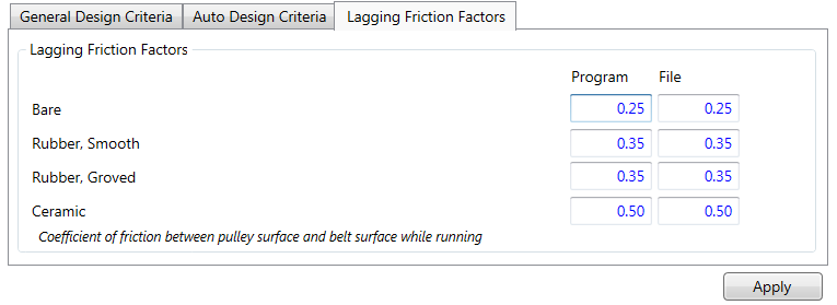 Defaults_Pulley_Lagging_Friction_Factors